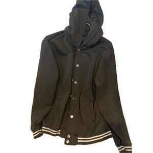 Fast Fashion Black Varsity Jacket Mens M